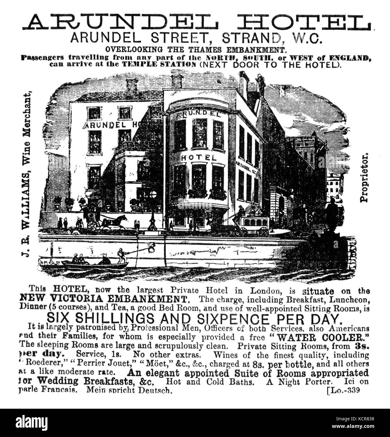 Arundel Hotel Werbung Stockfoto