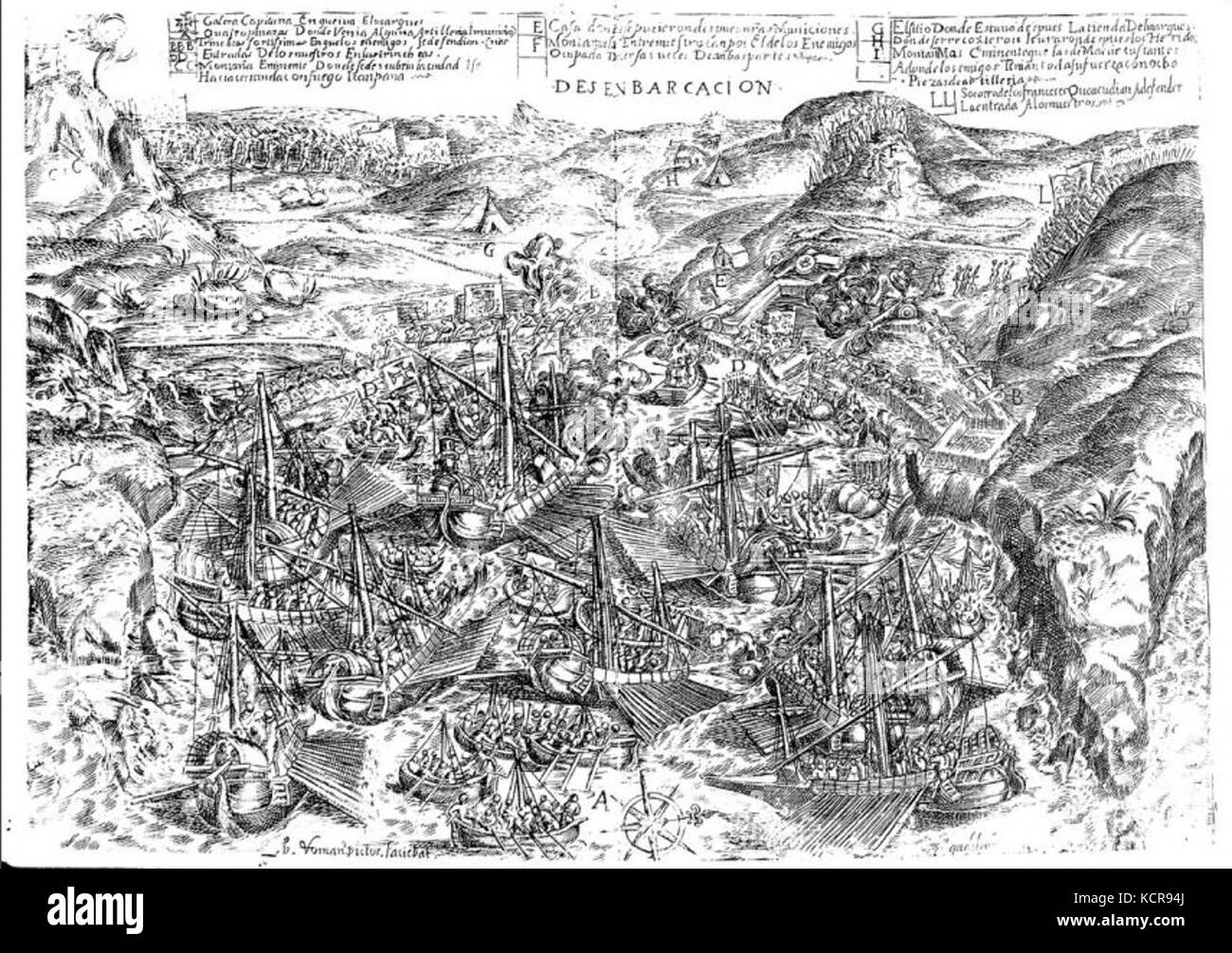 Desembarco y Asalto De La Isla Terceira Stockfoto