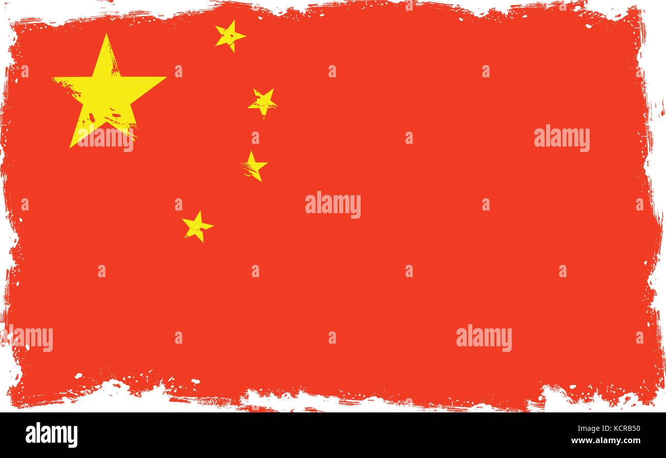 Abgewetzte Flagge von China Stock Vektor