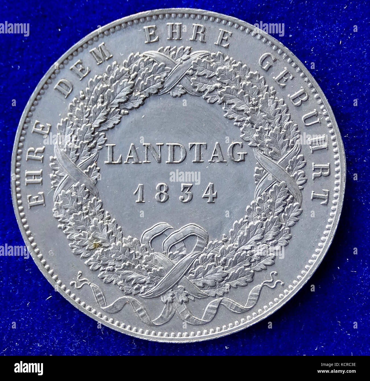 Bayern Taler 1834, Diät für das Reich Gottes (Landtag), Uniface Pb Streik Stockfoto