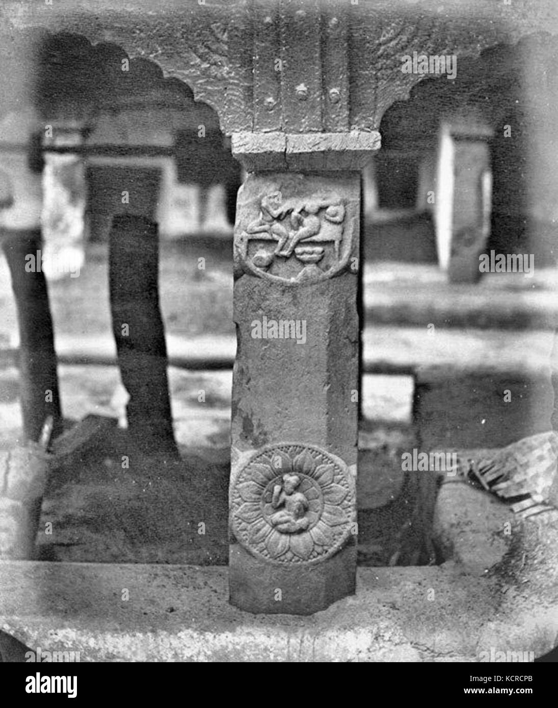 Bodh Gaya Sunga Säulen Stockfoto