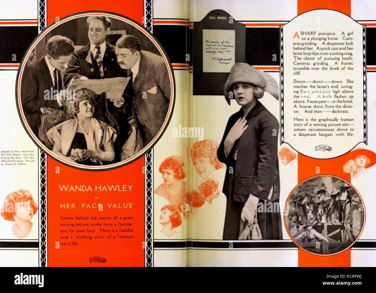 Ein Stummfilm aus dem Jahr 1921 mit dem Titel „her face Value“, in dem Themen Identität, gesellschaftliche Erwartungen und persönliche Transformation thematisiert werden. Der Film beleuchtet das Erzählen von Filmgeschichten aus dem frühen 20. Jahrhundert und filmischen Ausdruck. Stockfoto