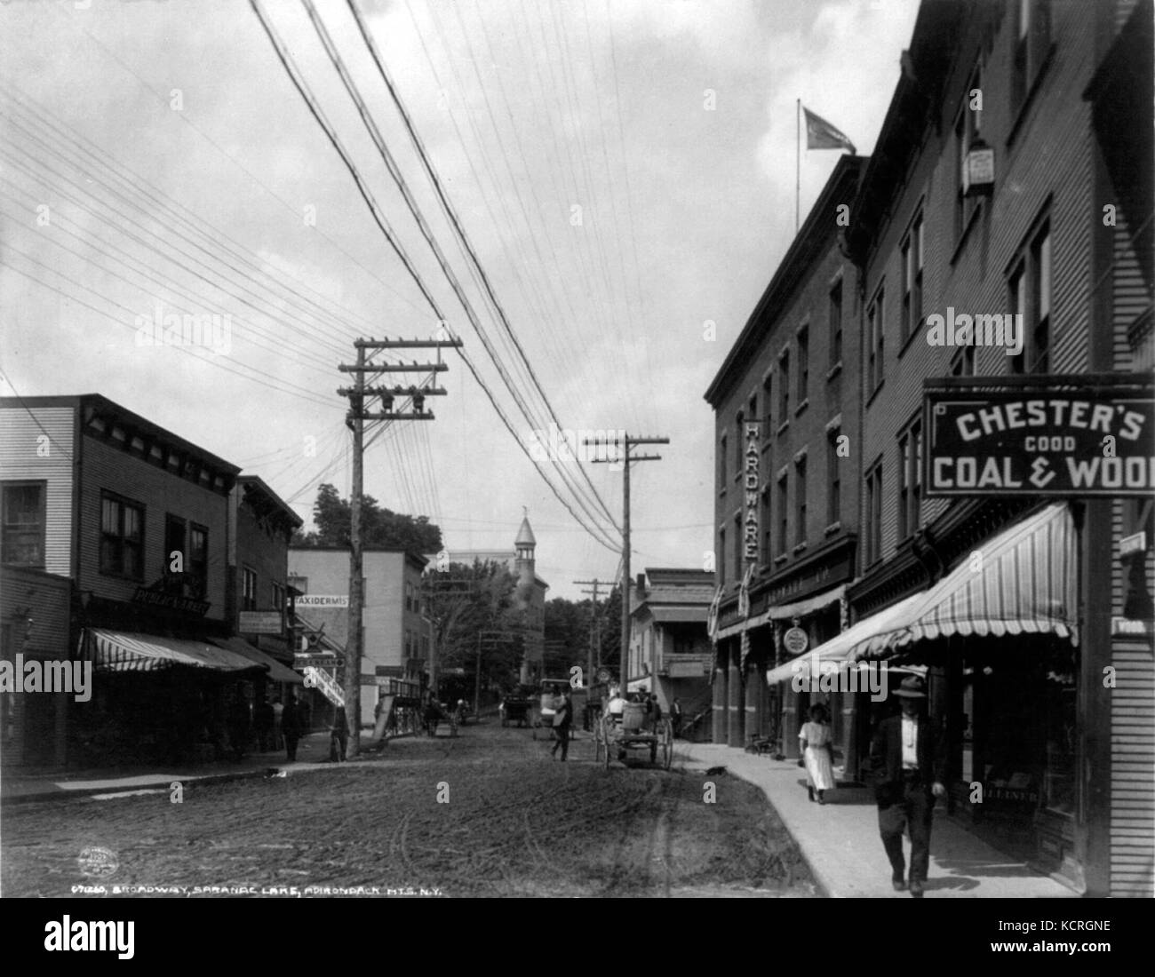 Broadway, Saranac Lake, NY 1909 cph. 3b 18511 Stockfoto