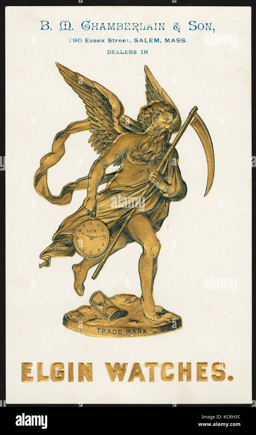 B.M. Chamberlain & Sohn, Elgin Uhren. Vorne Stockfoto