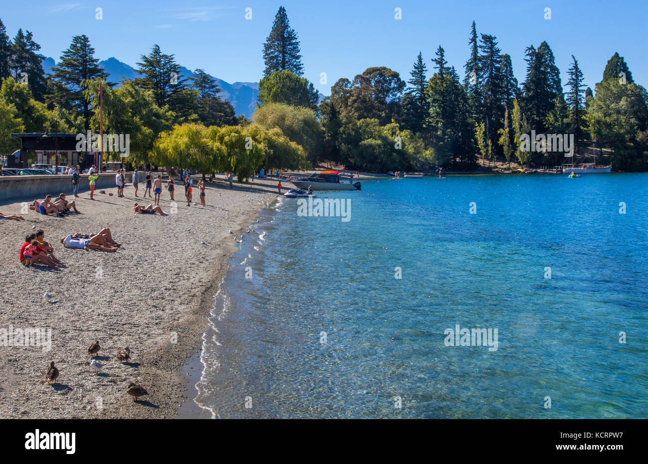 Queenstown Neuseeland Lake Wakatipu Stockfoto