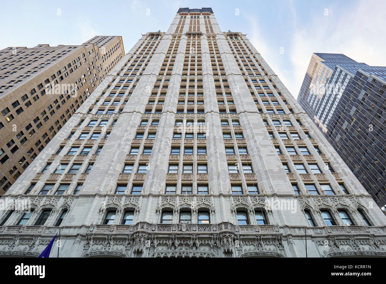 Woolworth Building skyscraper Low Angle View in New York Stockfoto