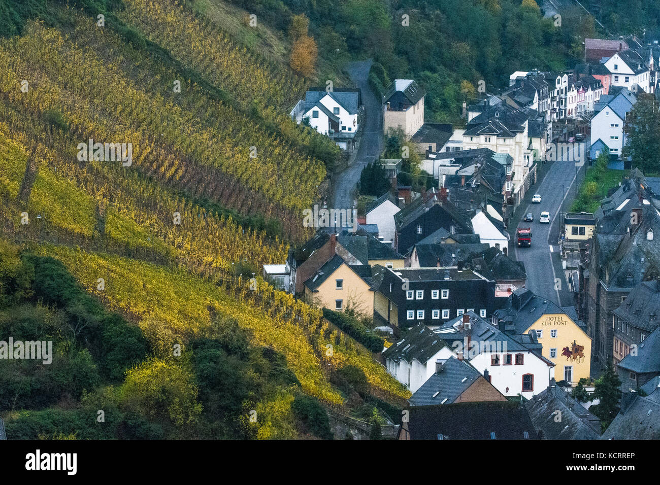 Deutscher Wein Branche: Bernkastel Weinberge Stockfoto