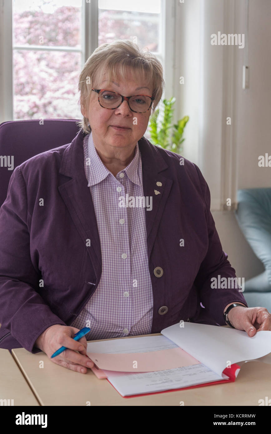 Monika Christmann, ehemaliger Präsident der Internationalen Organisation, in Geisenheim University, Deutschland Stockfoto