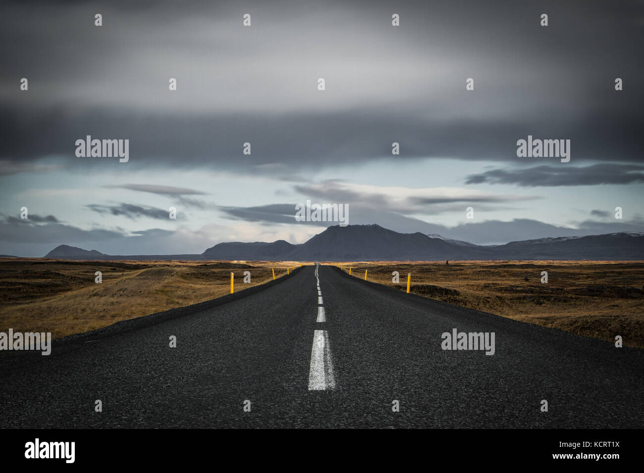 Islands Ringstraße Route 1, verbindet die meisten von Island Stockfoto