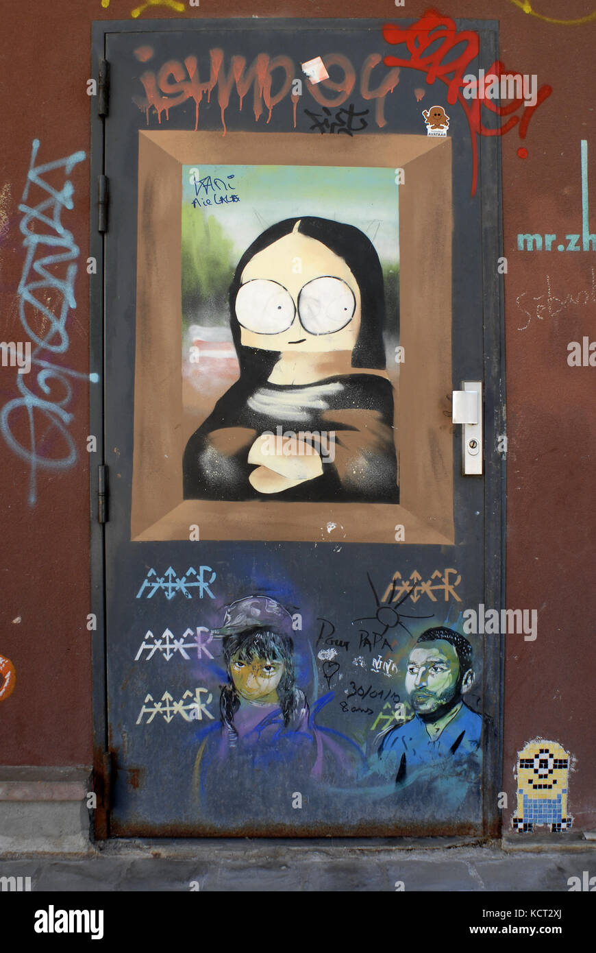 Gemischt von diferents Street Artist 2015 in Paris, Frankreich. Stockfoto
