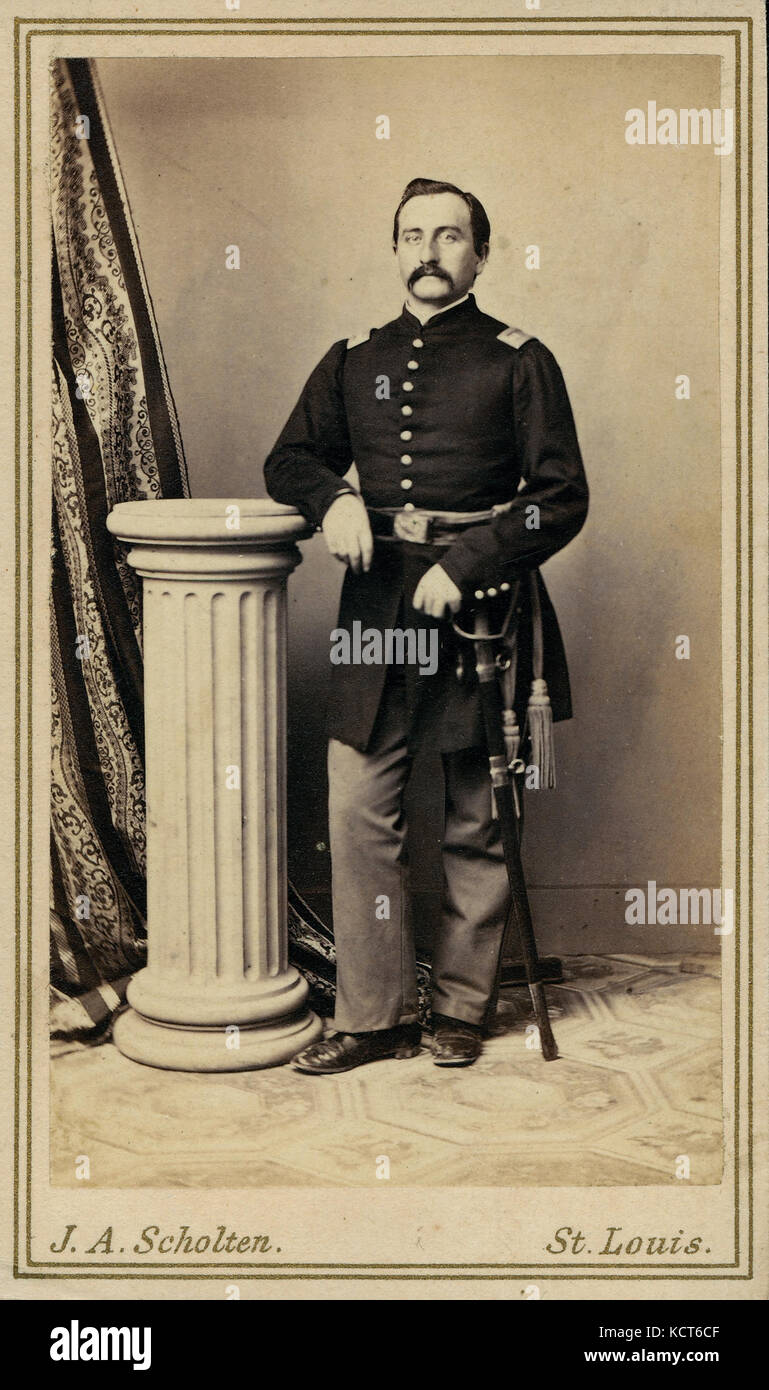 Augustus Hackmann, Kapitän, Firma F, 3. Regiment Infanterie Missouri Volunteers (Union) Stockfoto