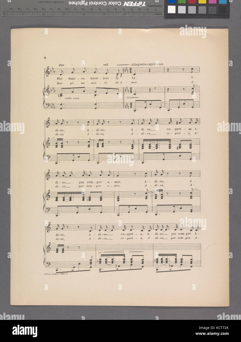 Adios Amor eine mexikanische Love Song (NYPL Hades 608860 1955533) Stockfoto