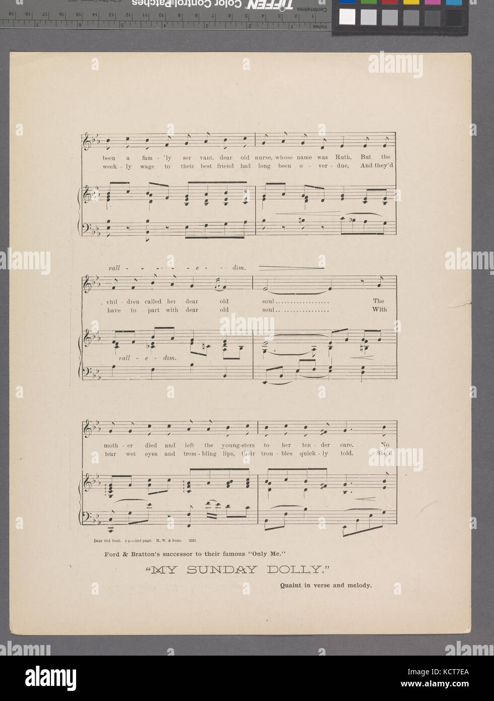 „Dear Old Soul“ ist ein Bild aus der Sammlung der New York Public Library, das wahrscheinlich eine Person oder einen Charakter mit ausgeprägter emotionaler Resonanz darstellt, die durch Kunst oder Fotografie aufgenommen wurde. Stockfoto