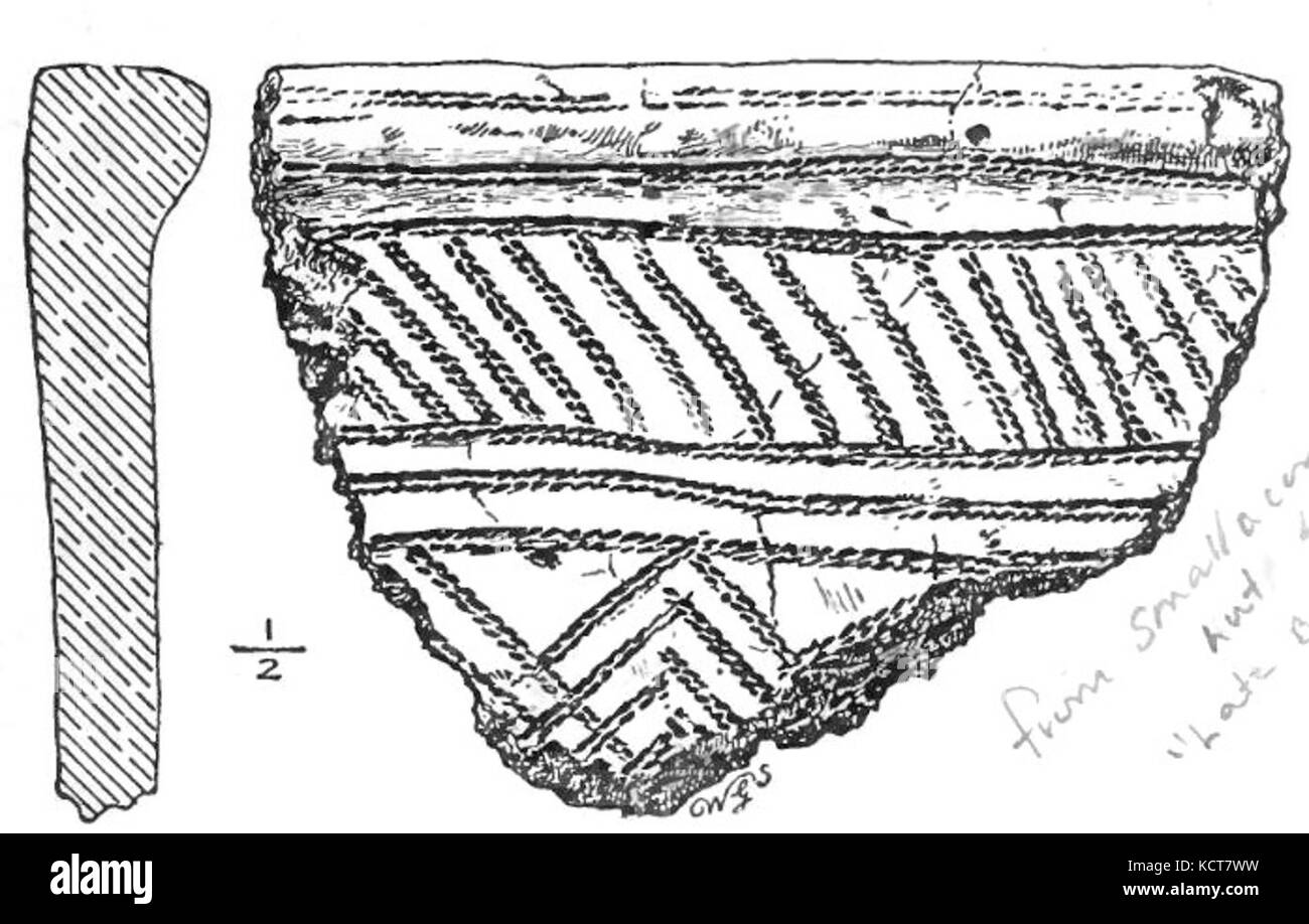 Fragment der Töpferei. Ein Buch von Dartmoor Stockfoto