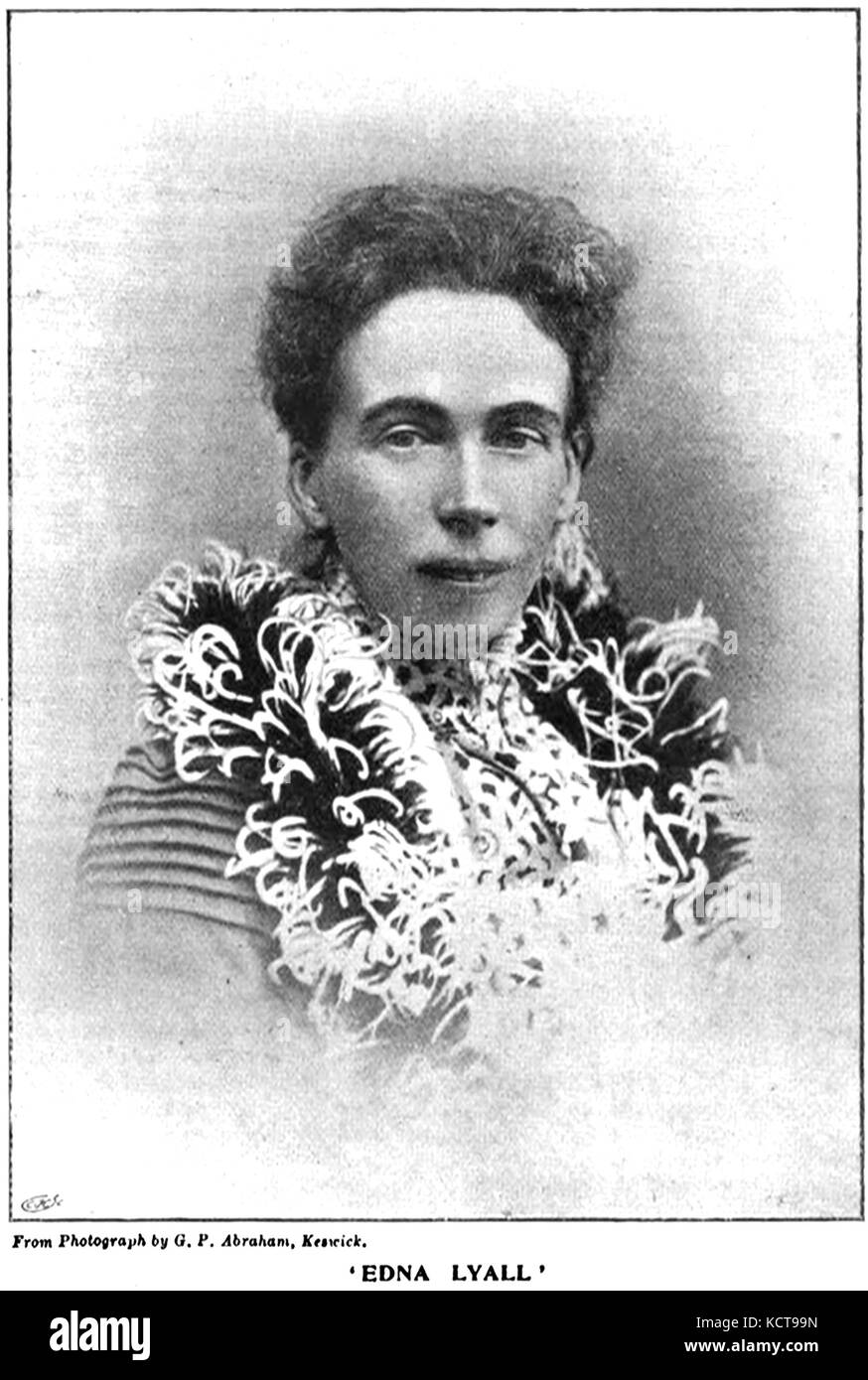 Edna LYALL (ADA ELLEN BAYLEY) 1857-1903) Englische Romanautorin und Feministin, wie sie in einer Ausgabe von 1901 der Zeitschrift Literary World erschien Stockfoto