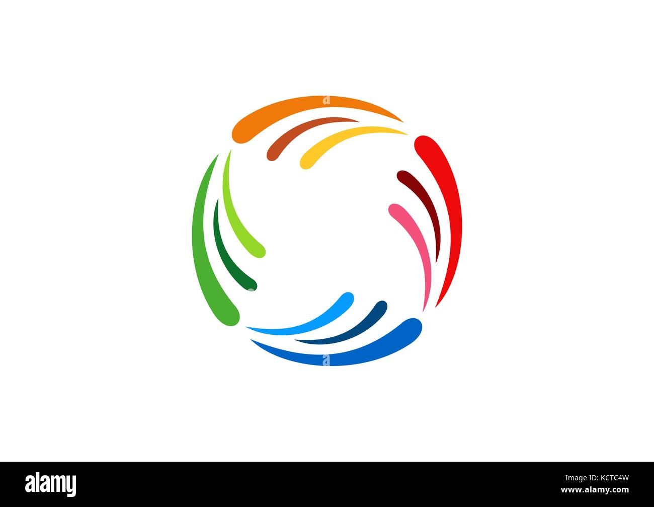 Abstrakte Kreis vortex liquid Splash Logo, Kreis farbigen Elementen abstrakte Flügel wind Symbol vektor design Stock Vektor