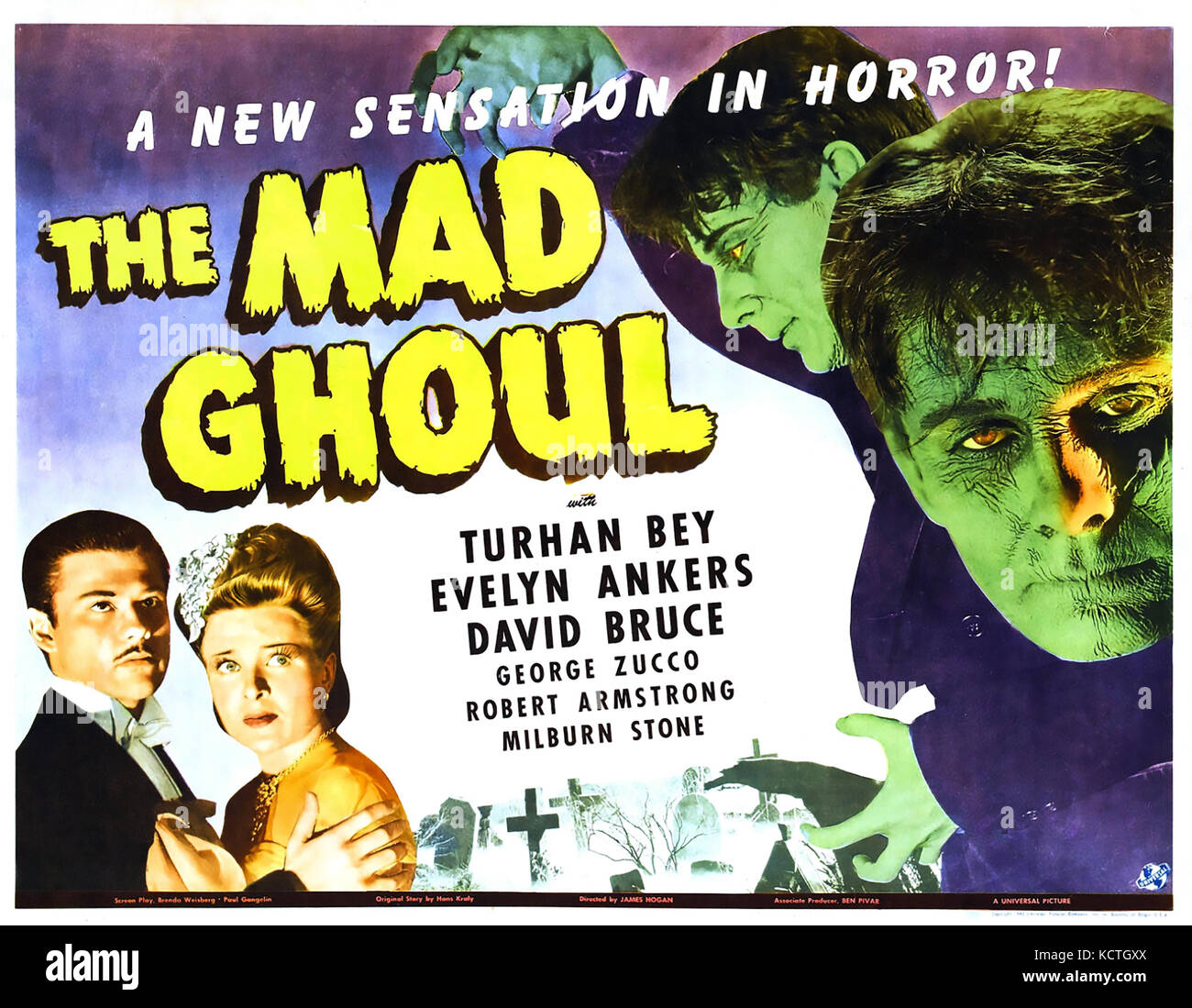 Die MAD GHOUL 1943 Universal Pictures sci-fi-film Stockfoto