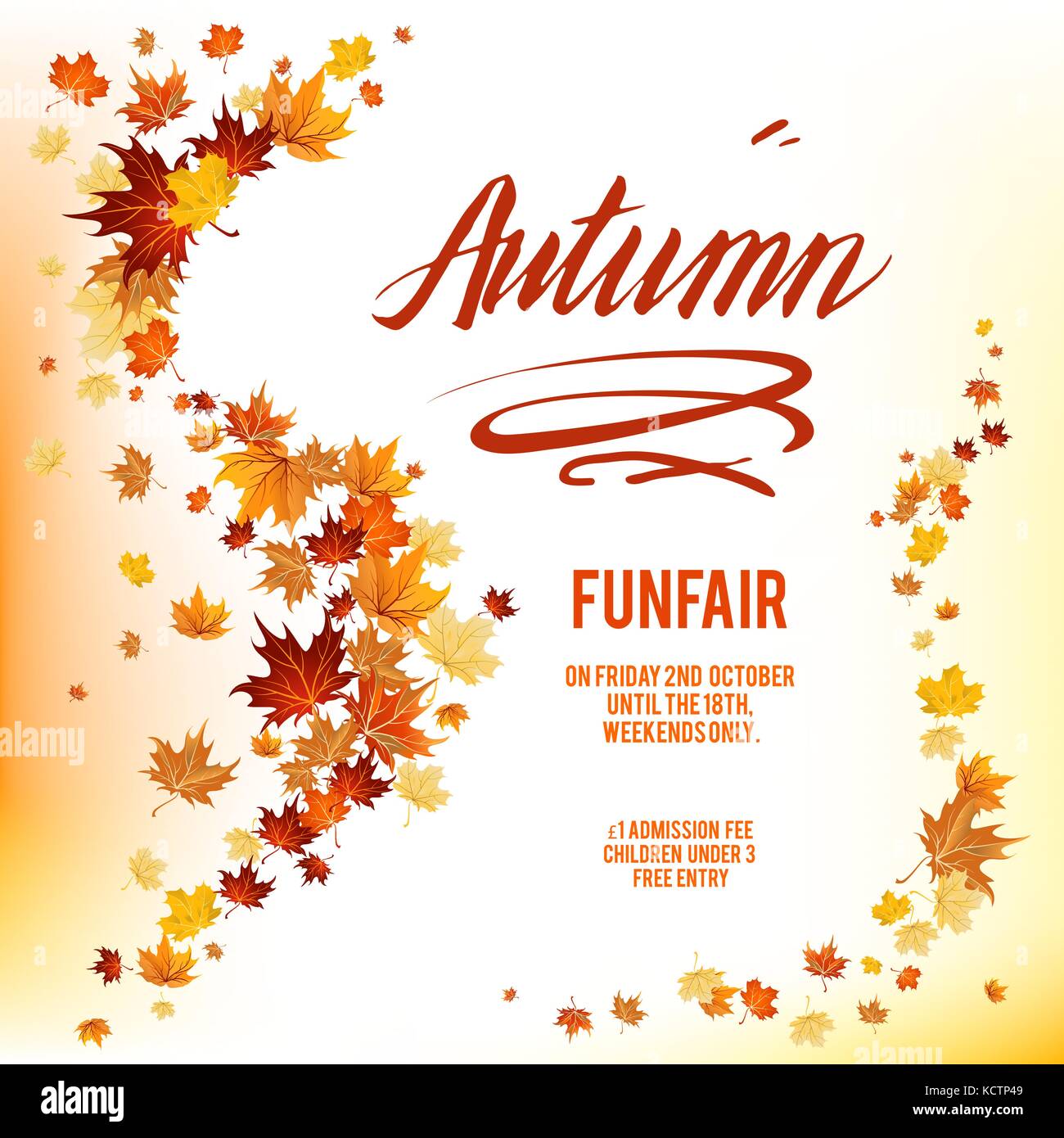 Autumnl Blätter Plakat Stock Vektor