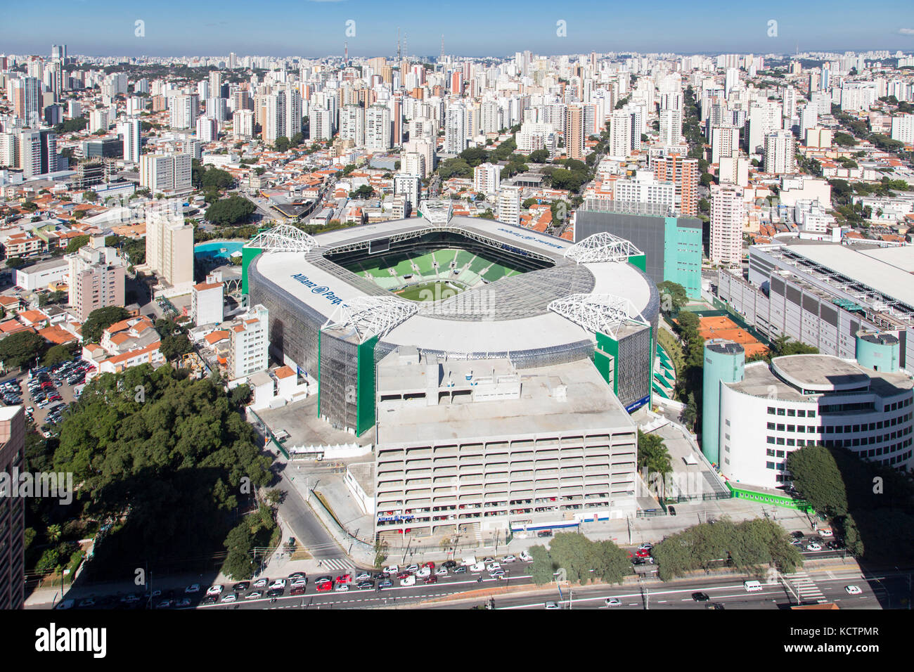 Luftbild Der Allianz Parque In Der Stadt Sao Paulo Brasilien Fussball Stadion Von Sociedade Esportiva Palmeiras Stockfotografie Alamy
