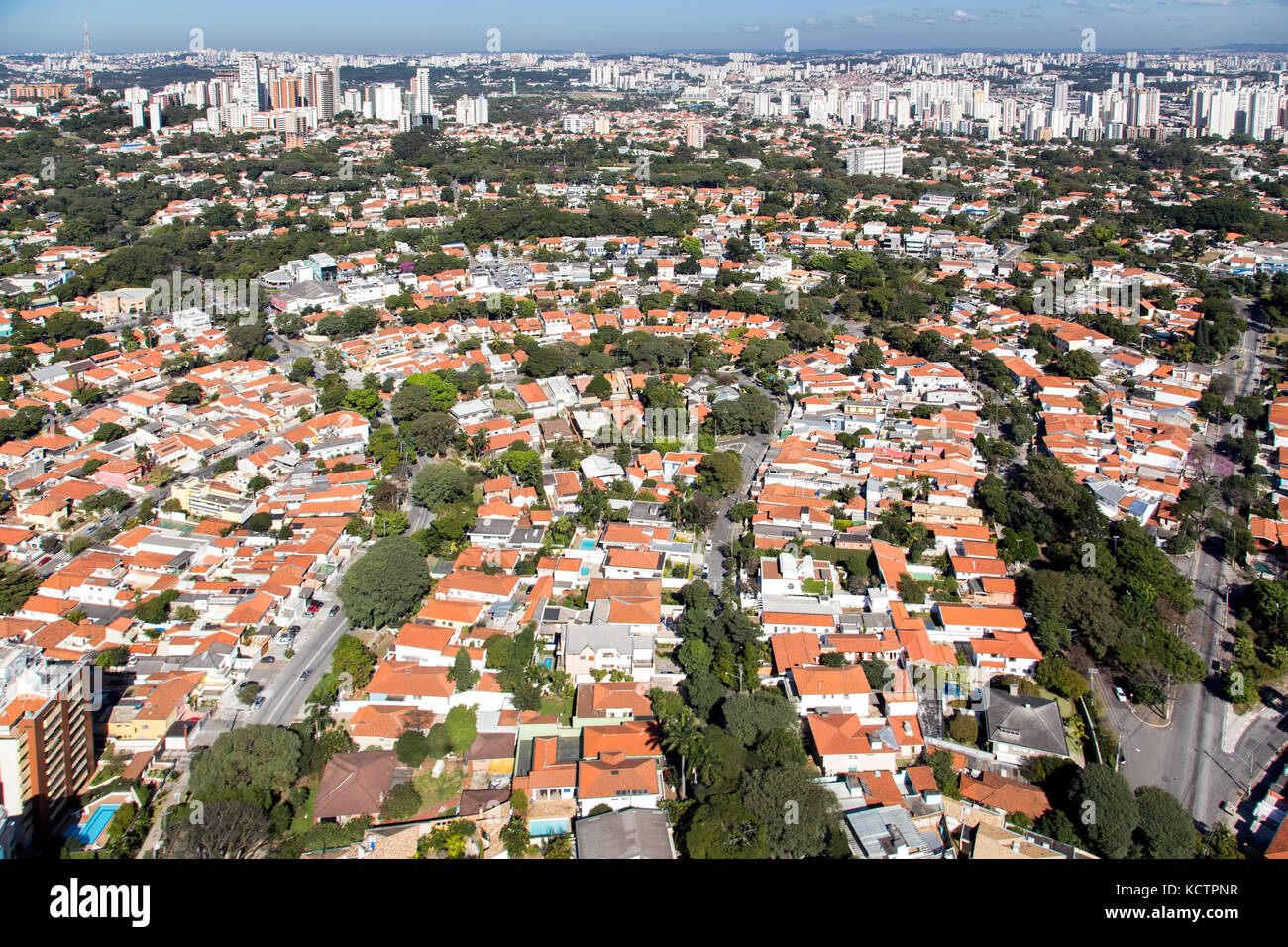 Luftaufnahme des Alto da Lapa Nachbarschaft in der Stadt São Paulo - Brasilien. Stockfoto