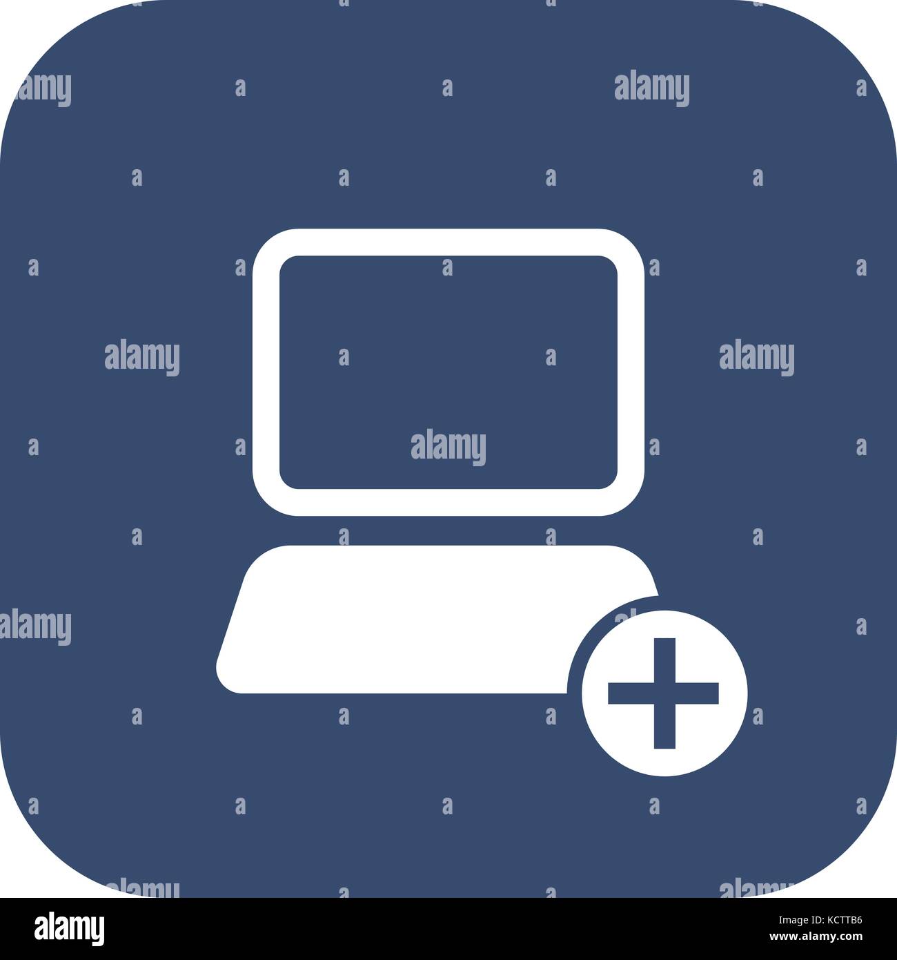 Icon Computer hinzufügen Stock Vektor