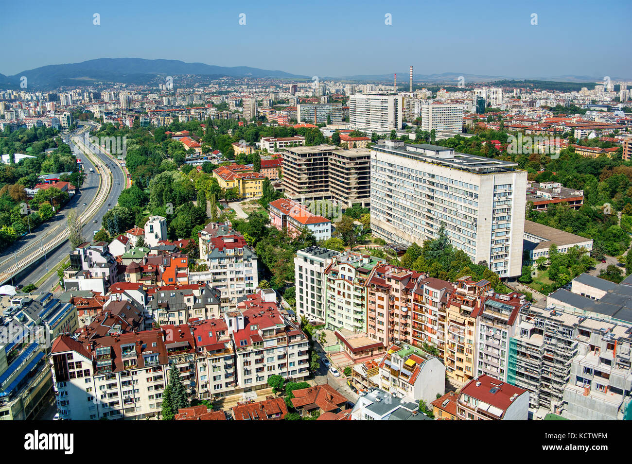 Stadtbild von Sofia (Bulgarien), HDR-Technik Stockfoto
