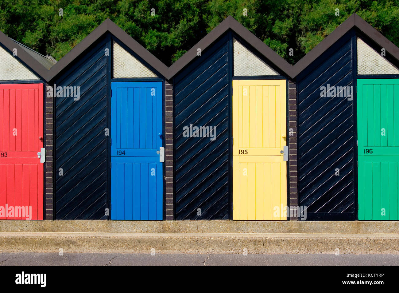 Strandhütten Lowestoft Stockfoto