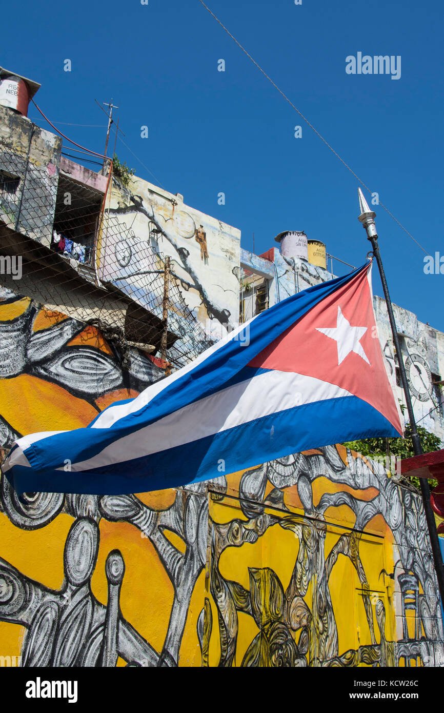 Öffentliche Kunstwerke auf ein Zentrum für afro-kubanischen und Santeria hertige, Callejon de Hamel, Centro, Havanna, Kuba Stockfoto