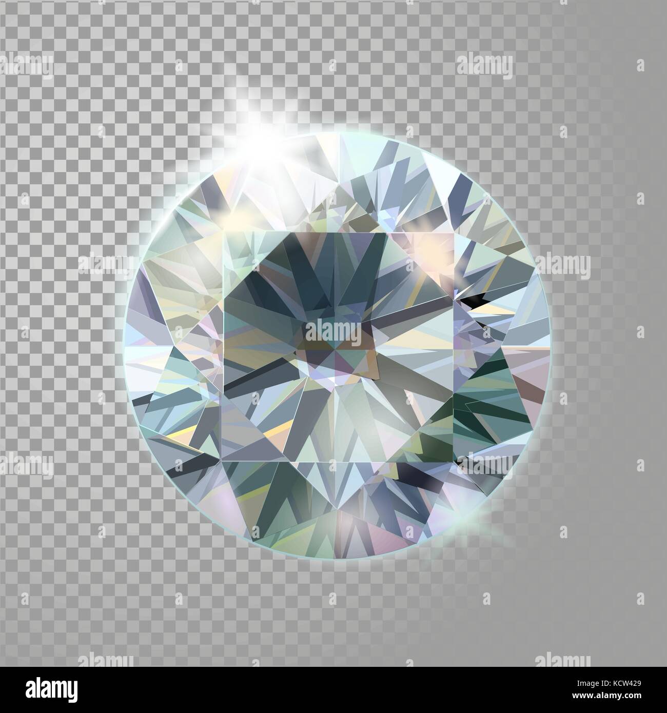 Kristall Diamant brillant Juwel Edelstein Schmuck. realistische 3d detaillierte Vector Illustration auf transparentem Hintergrund Stock Vektor
