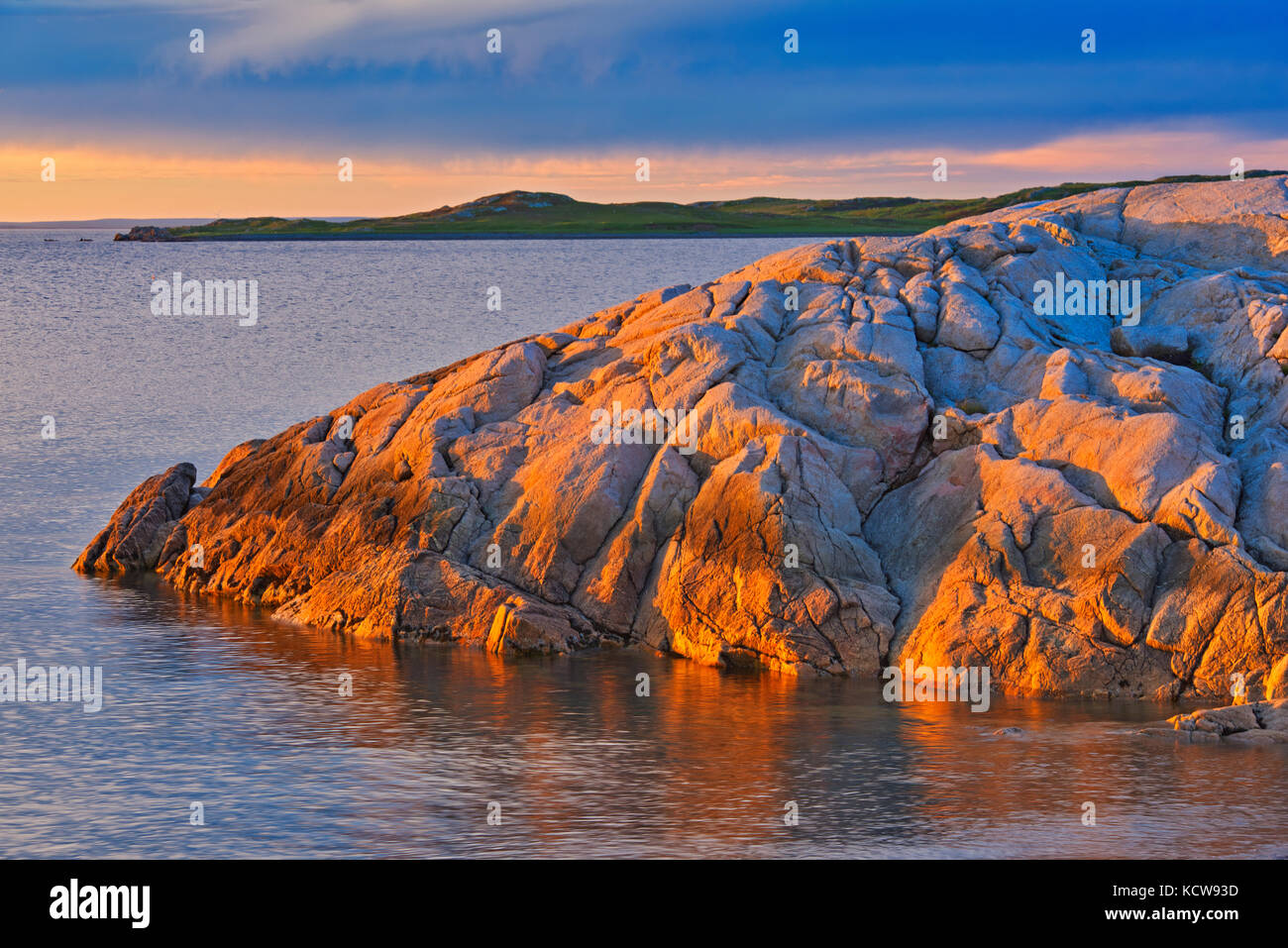 Chedabucto Bay bei Sonnenuntergang, Fox Island, Nova Scotia, Kanada Stockfoto