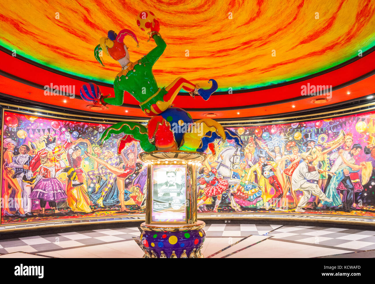 Innenraum jester und Wandmalerei, Carnival City Casino & Entertainment World, Brakpan, East Rand, größere Johannesberg, Provinz Gauteng, Südafrika ein Stockfoto