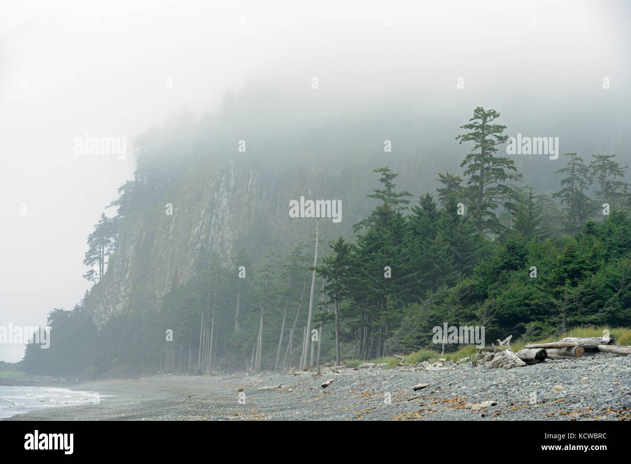 Nebel auf Agate Beach. naikoon Provincial Park. Graham Island. , Haida Gwaii (früher der Queen Charlotte Islands, British Columbia, Kanada Stockfoto