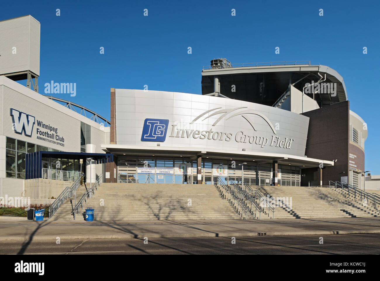 Investoren Gruppe Stadion. Raymond s.c. Wan, Architekt, Winnipeg, Manitoba, Kanada Stockfoto