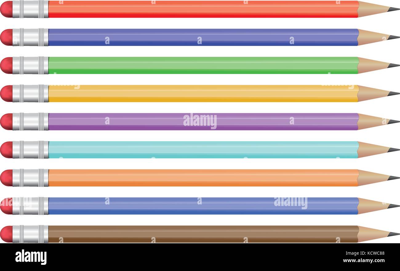 Bleistift Vektoren auf weißem Hintergrund Stock Vektor