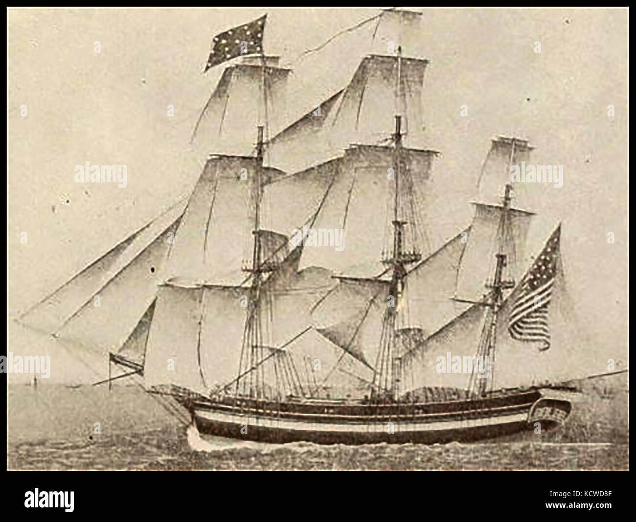 Die 227 Tonnen schwere Salem (USA) Schiff BONETTA, Duxbury 1800 erbaut Stockfoto