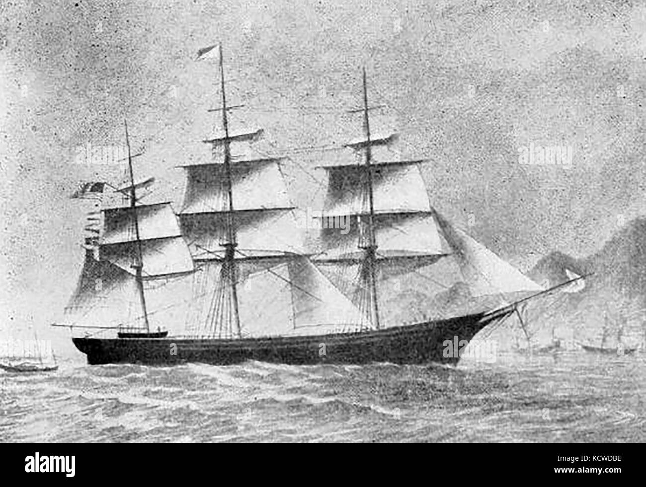 Die 1062 Tonnen schwere US-Derby in Chelsea USA 1855 erbaute Schiff Stockfoto