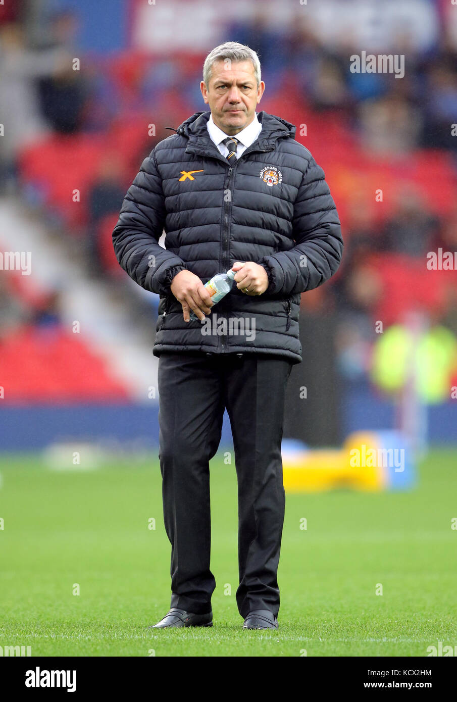 Daryl Powell, Trainer der Castleford Tigers, während des Grand Final der Betfred Super League in Old Trafford, Manchester. DRÜCKEN SIE ASSOZIATION Foto. Bilddatum: Samstag, 7. Oktober 2017. Siehe PA Story RUGBYL Final. Das Foto sollte lauten: Richard Sellers/PA Wire. EINSCHRÄNKUNGEN: Nur redaktionelle Verwendung. Keine kommerzielle Verwendung. Keine falsche kommerzielle Zuordnung. Keine Videtemulation. Keine Bearbeitung von Bildern Stockfoto