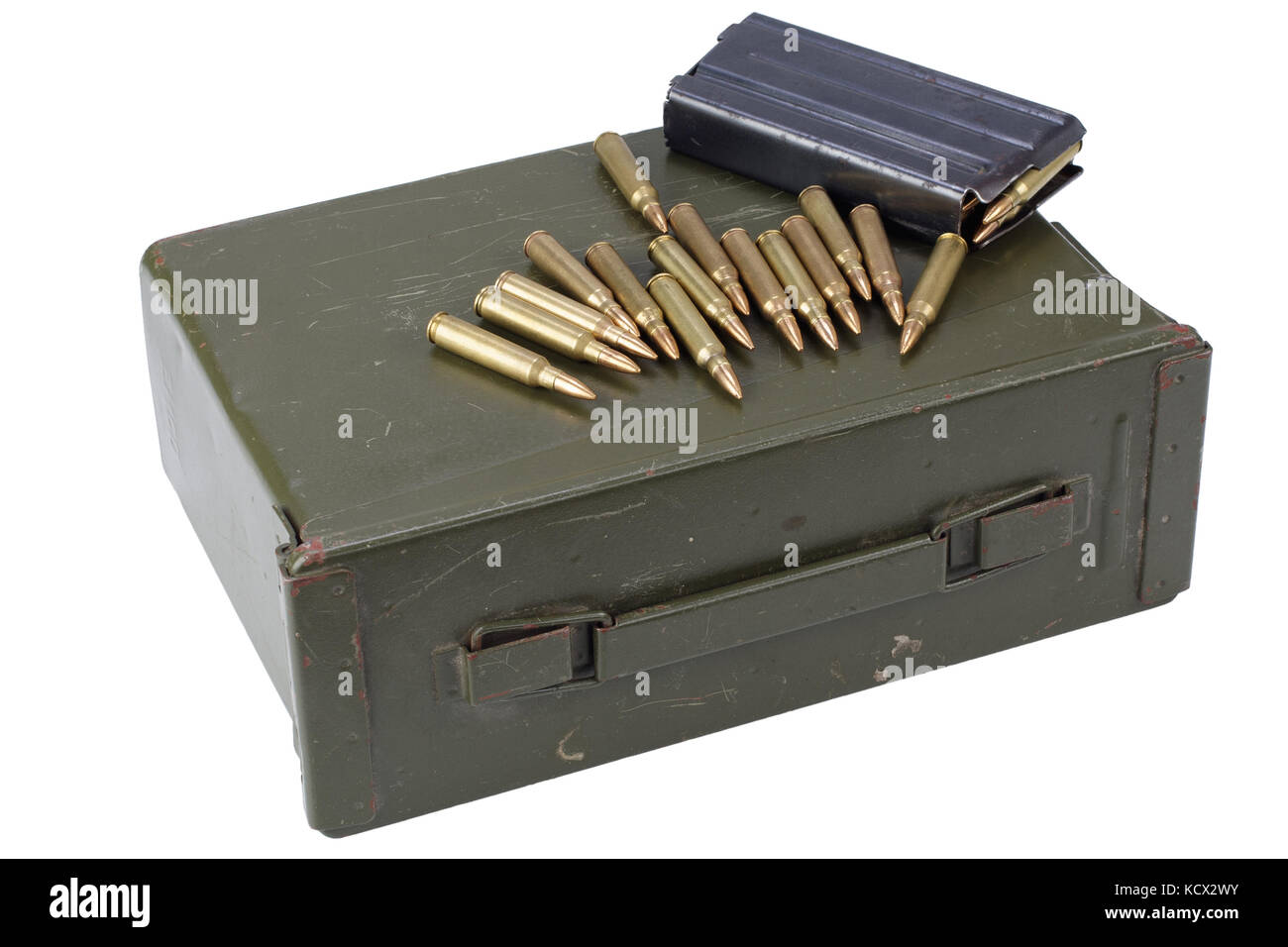 Die Munition kann mit Munition Stockfoto