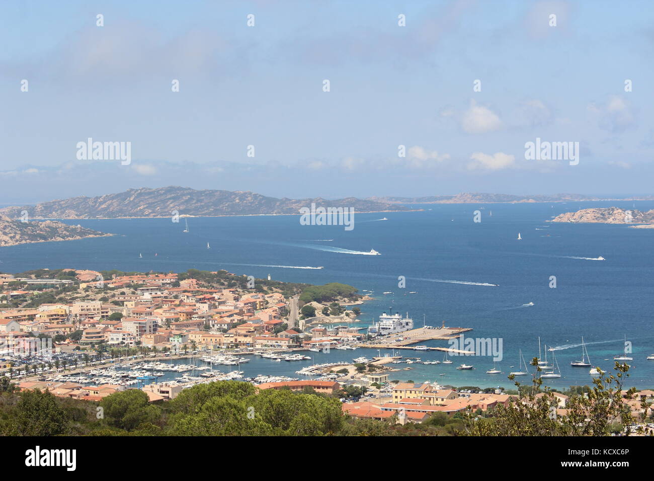 Ein Blick von Oben von Palau, in Olbia, Sardinien Stockfoto