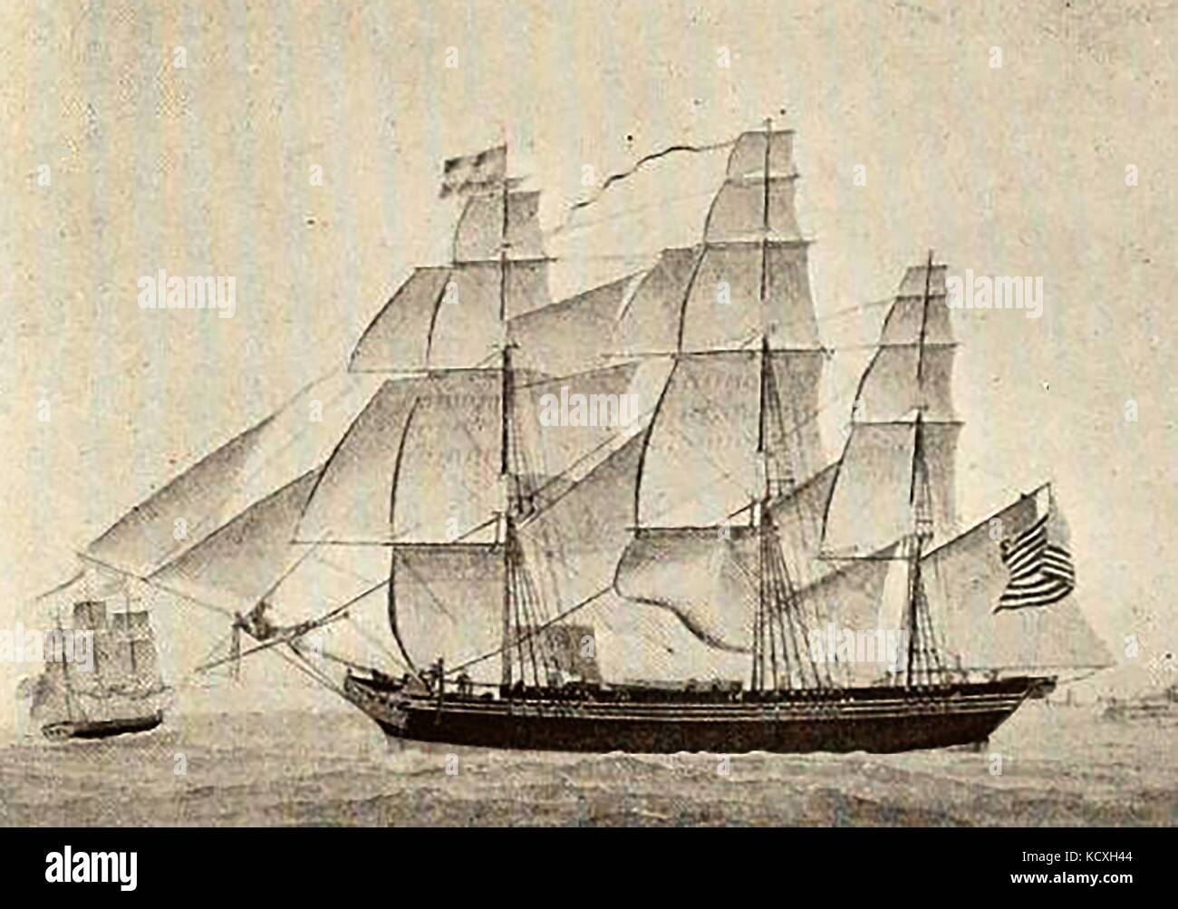 Die 370 Tonnen schwere UNS CHINA - Gebaut 1817 Schiff an der Salem Stockfoto