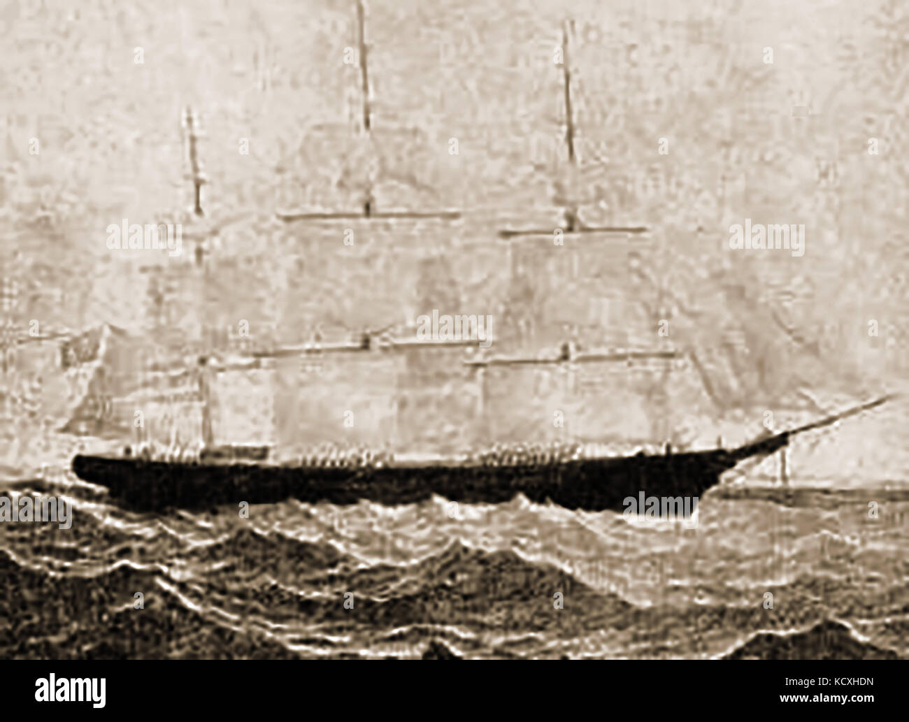 Die USA STÜRZENDE WAVE (1239 Tonnen) in Portsmouth, New Hampshire 1853 Schiff Stockfoto