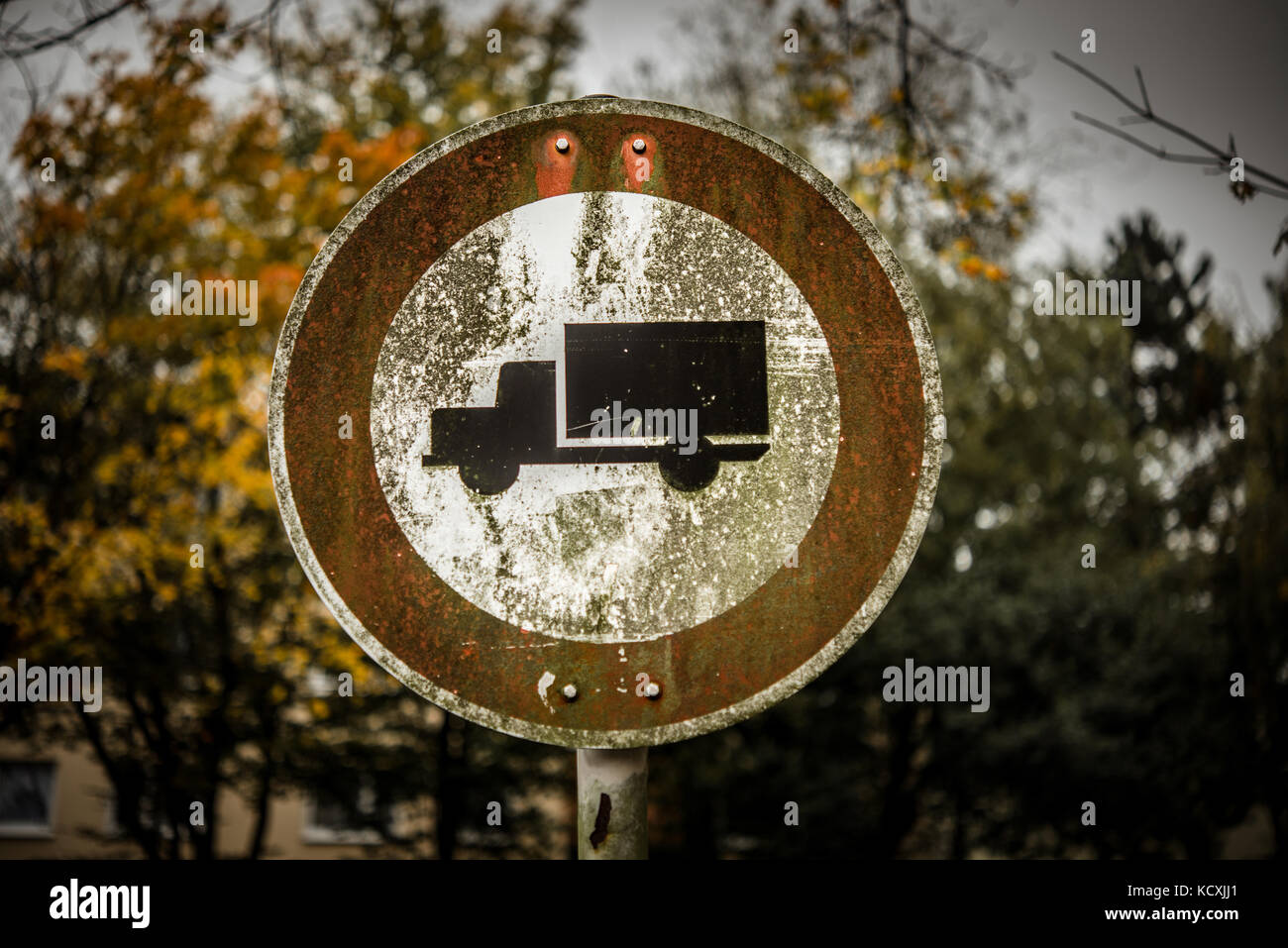 Lkws nicht zugelassen Verboten street sign Stockfoto