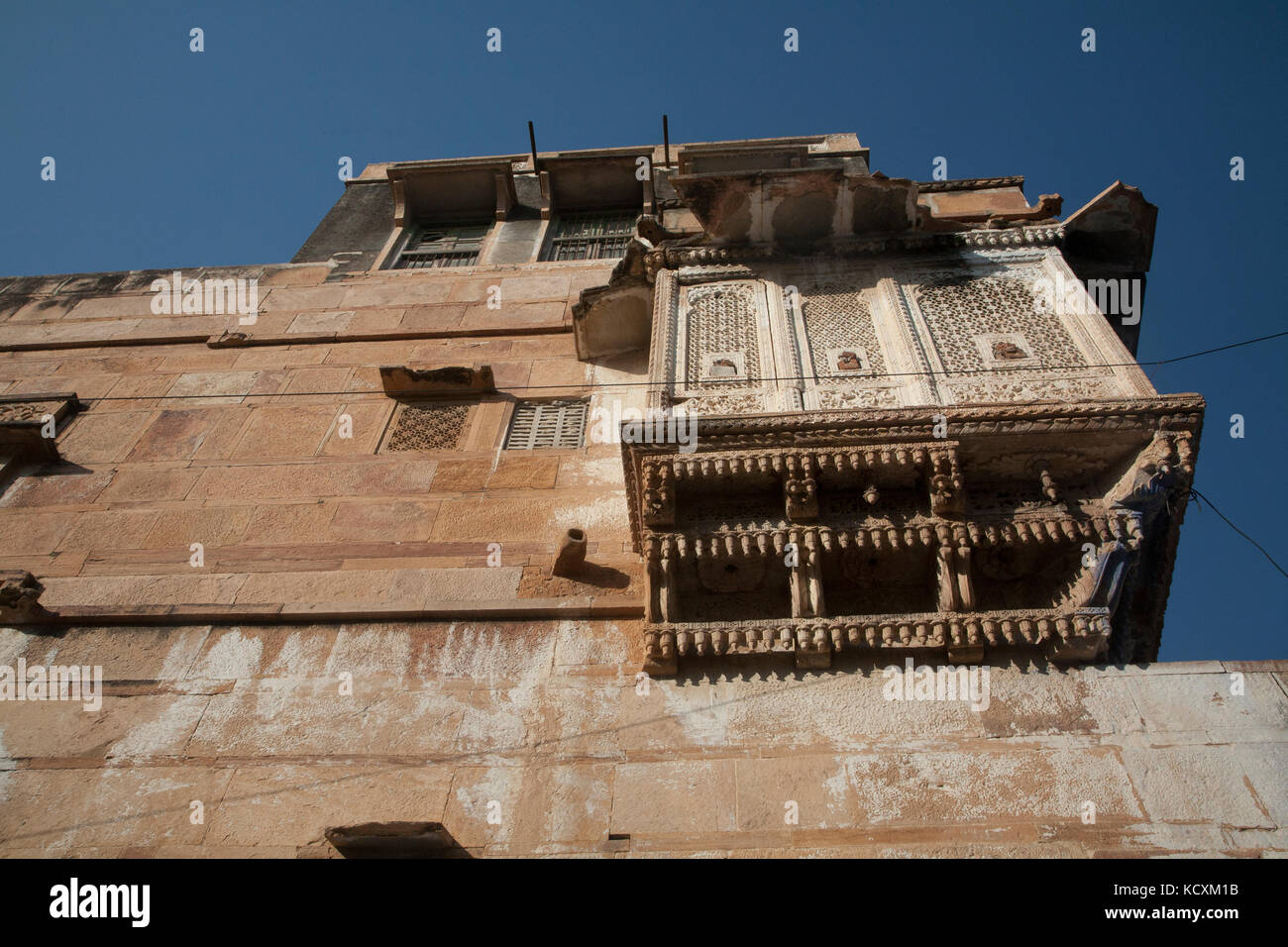 Mauerwerk auf alten Gebäude in Rajasthan Indien Stockfoto
