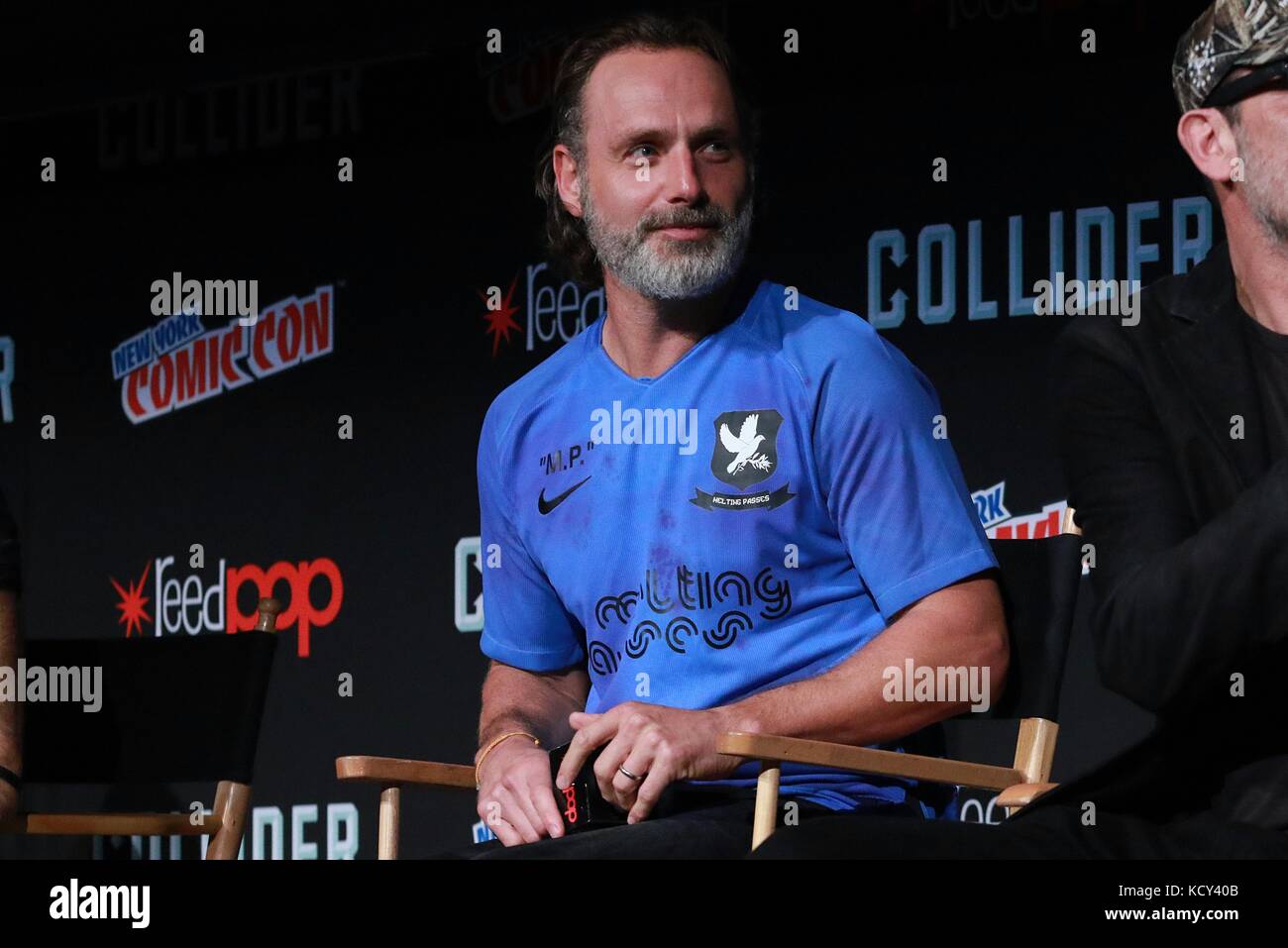 New York, NY, USA. Okt. 2017. Andrew Lincoln im AMC's The Walking Dead Panel in New York Comic Con am 7. Oktober 2017 in New York City. Credit: Diego Corredor/Media Punch/Alamy Live News Stockfoto