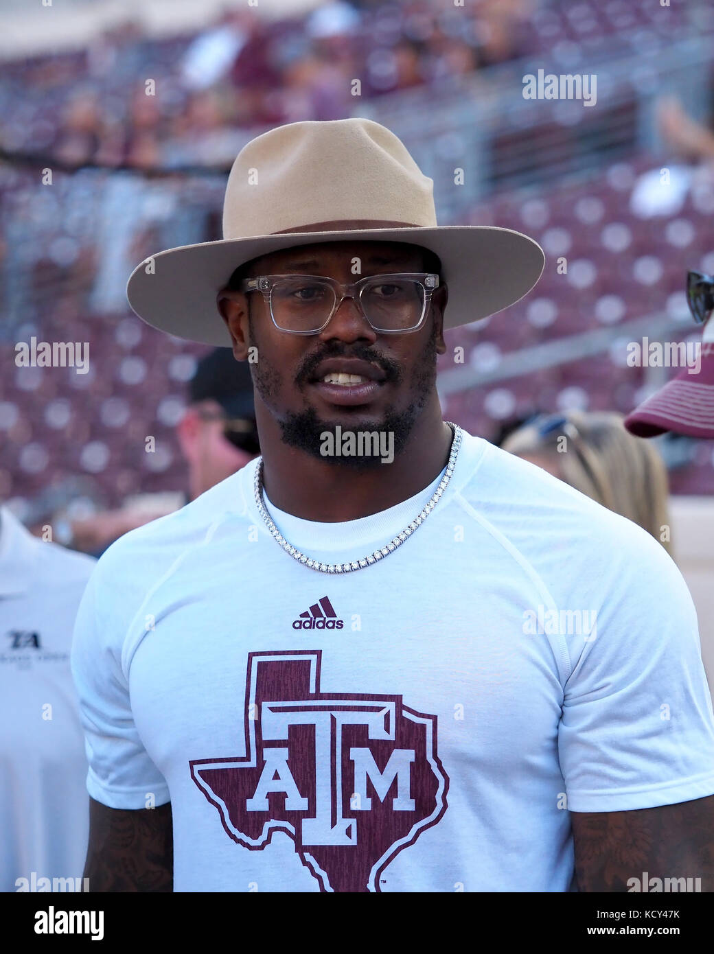 Okt 7, 2017. Von Miller der Denver Broncos an der Texas A&M Aggies Spiel vs Alabama an Kyle Feld in College Station Texas. Alabama Niederlagen A&M 27-19. Robert Backman/Cal Sport Media. Stockfoto