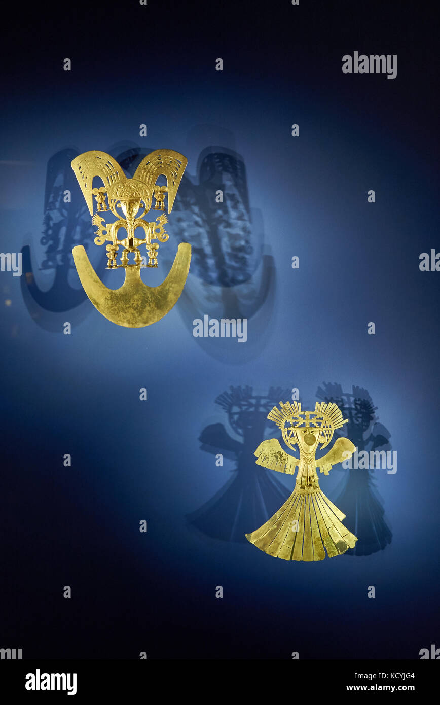 Stücke der Ausstellung in Gold Museum oder das Museo del Oro, Bogota, Kolumbien, Südamerika Stockfoto