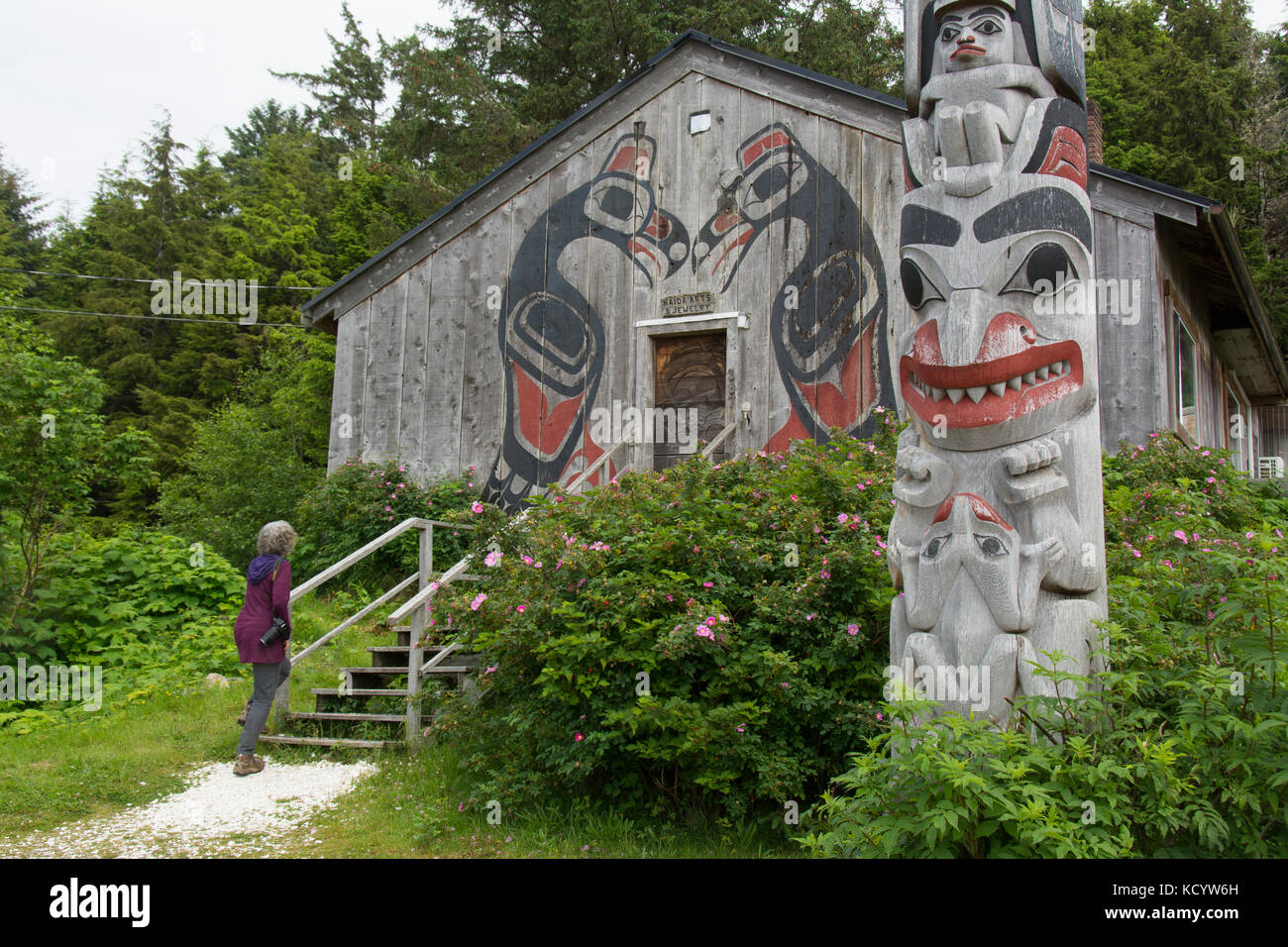 Haida Kunst & Schmuck, Haida Gwaii, der früher als Queen Charlotte Islands, British Columbia, Kanada bekannt Stockfoto