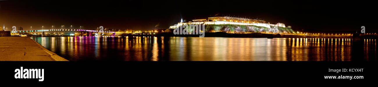 Panorama der Festung Petrovaradin Schloss auf der Donau, Novi Sad, Zustand der Exit Festival Stockfoto