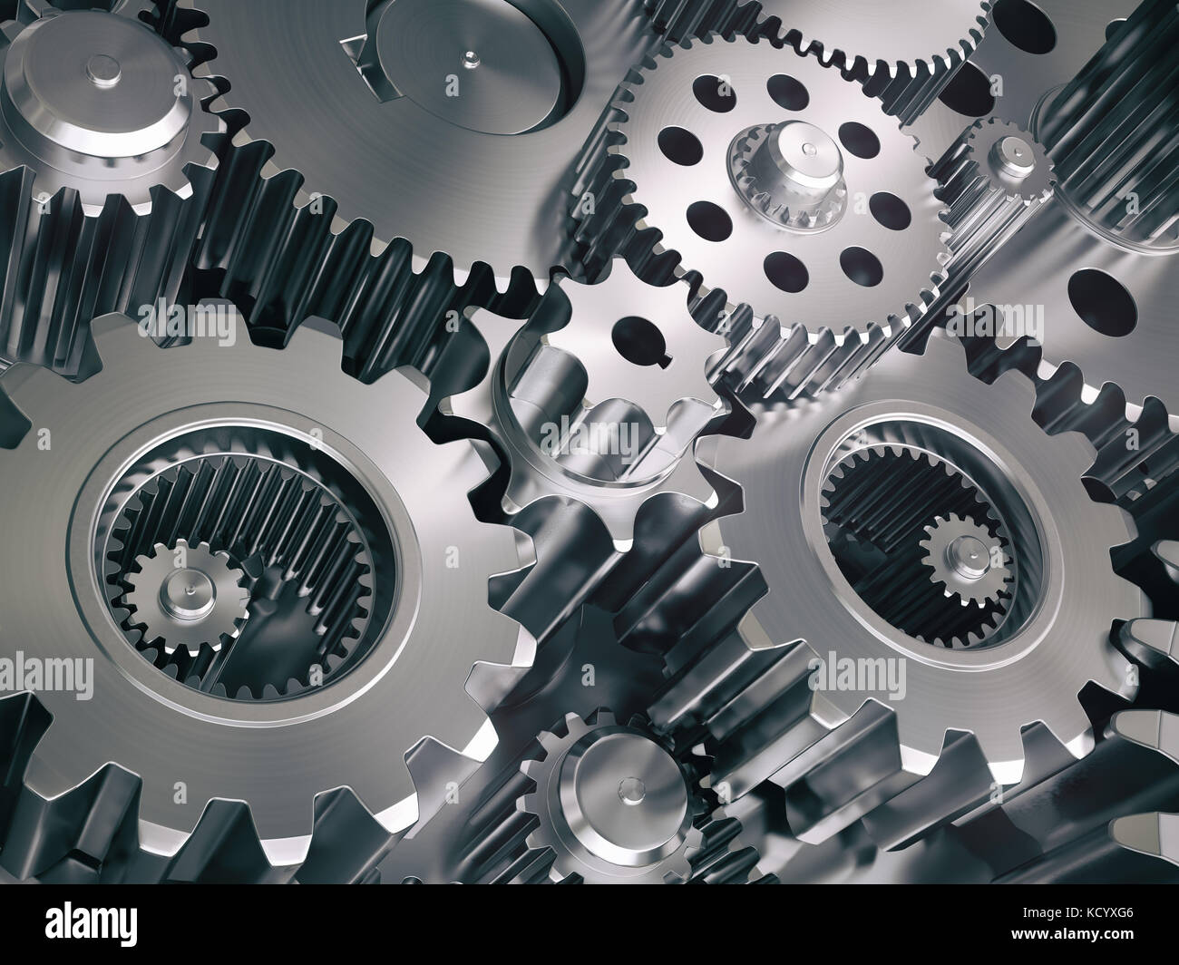 Motor Getriebe Räder und Zahnräder. industriellen Hintergrund.  3D-Darstellung Stockfotografie - Alamy