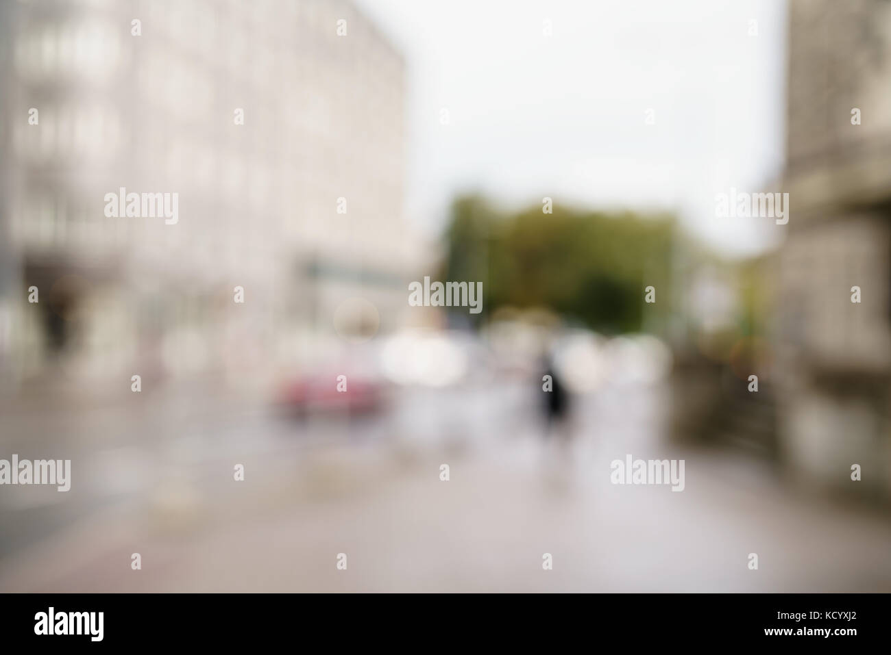 Bokeh Foto von Europa City bei Tag Stockfoto